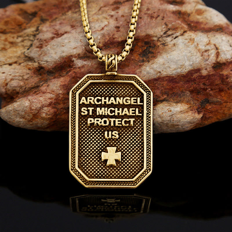 Christianartworkshop Klassische Halskette mit Anhänger aus Edelstahl – Schutzsymbol des Erzengels Michael - image 6