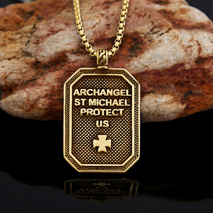 Christianartworkshop Klassische Halskette mit Anhänger aus Edelstahl – Schutzsymbol des Erzengels Michael - image 6