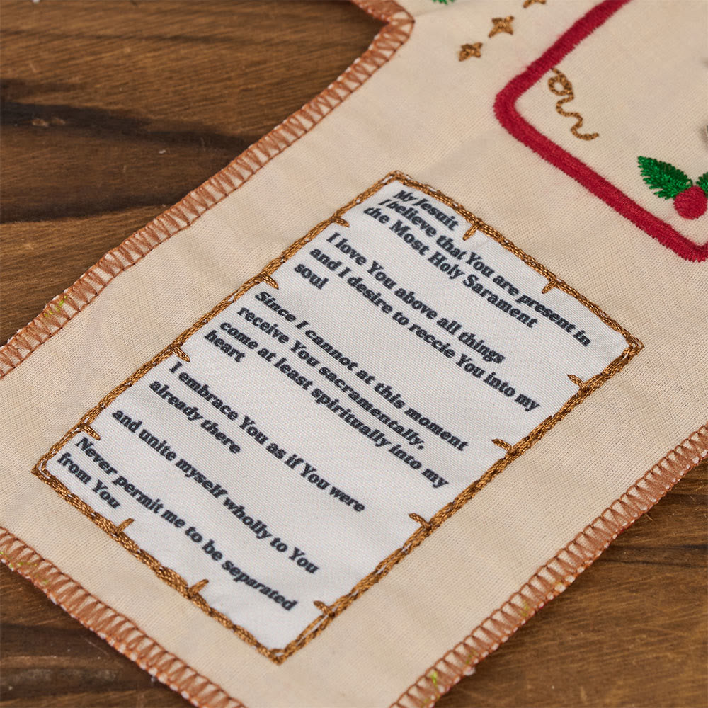 Christianartworkshop Klassischer, bestickter Stofftaschenschrein mit silbernem Kreuz (im Lieferumfang enthalten) - image 6