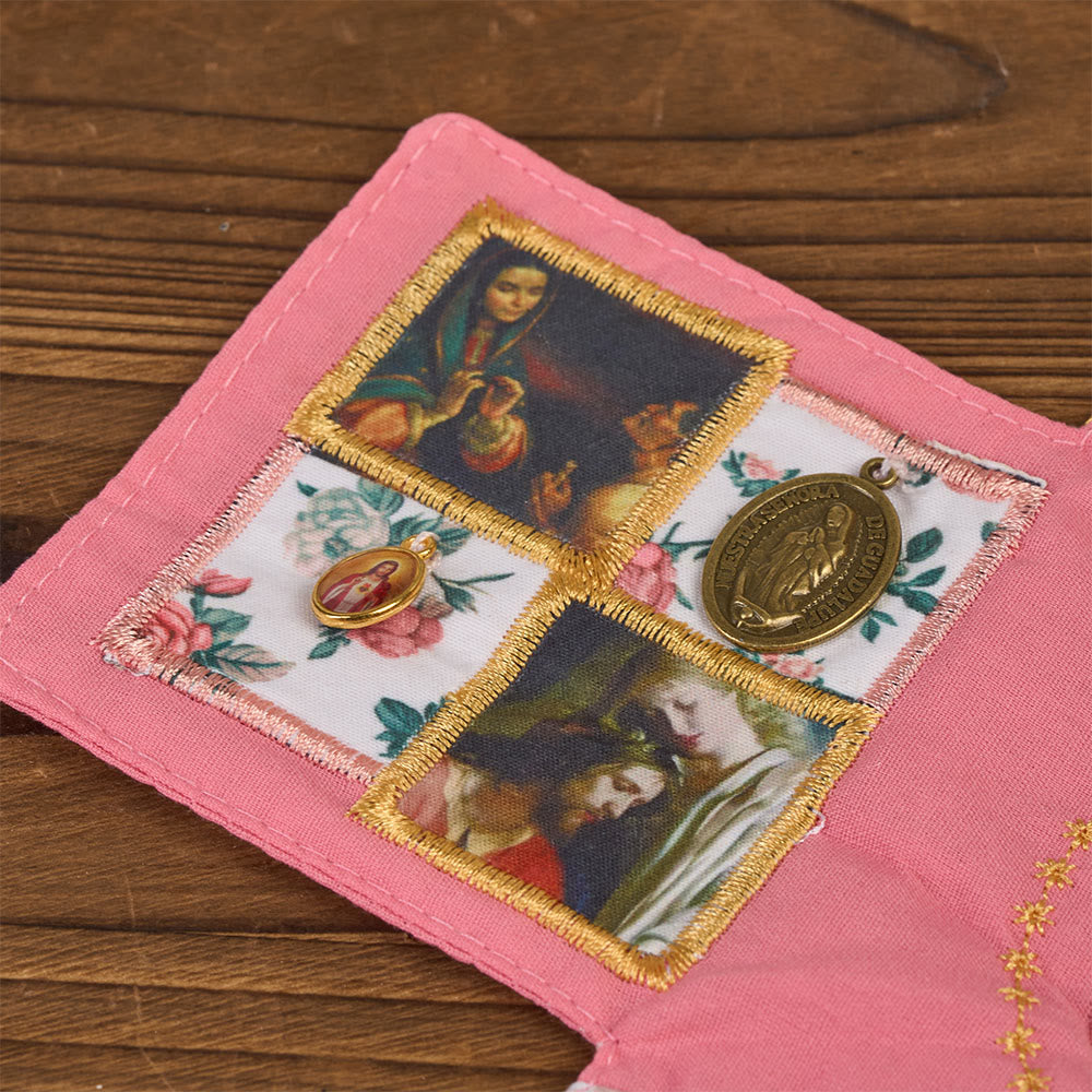 Christianartworkshop 4-farbig bestickter Stofftaschenschrein mit silbernem Kreuz (im Lieferumfang enthalten) - image 17