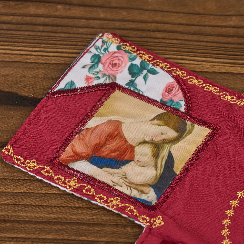 Christianartworkshop Handgefertigtes besticktes Stoffkreuz mit Anhängern: Eine seltene Verschmelzung von Handwerkskunst und Glauben - image 12