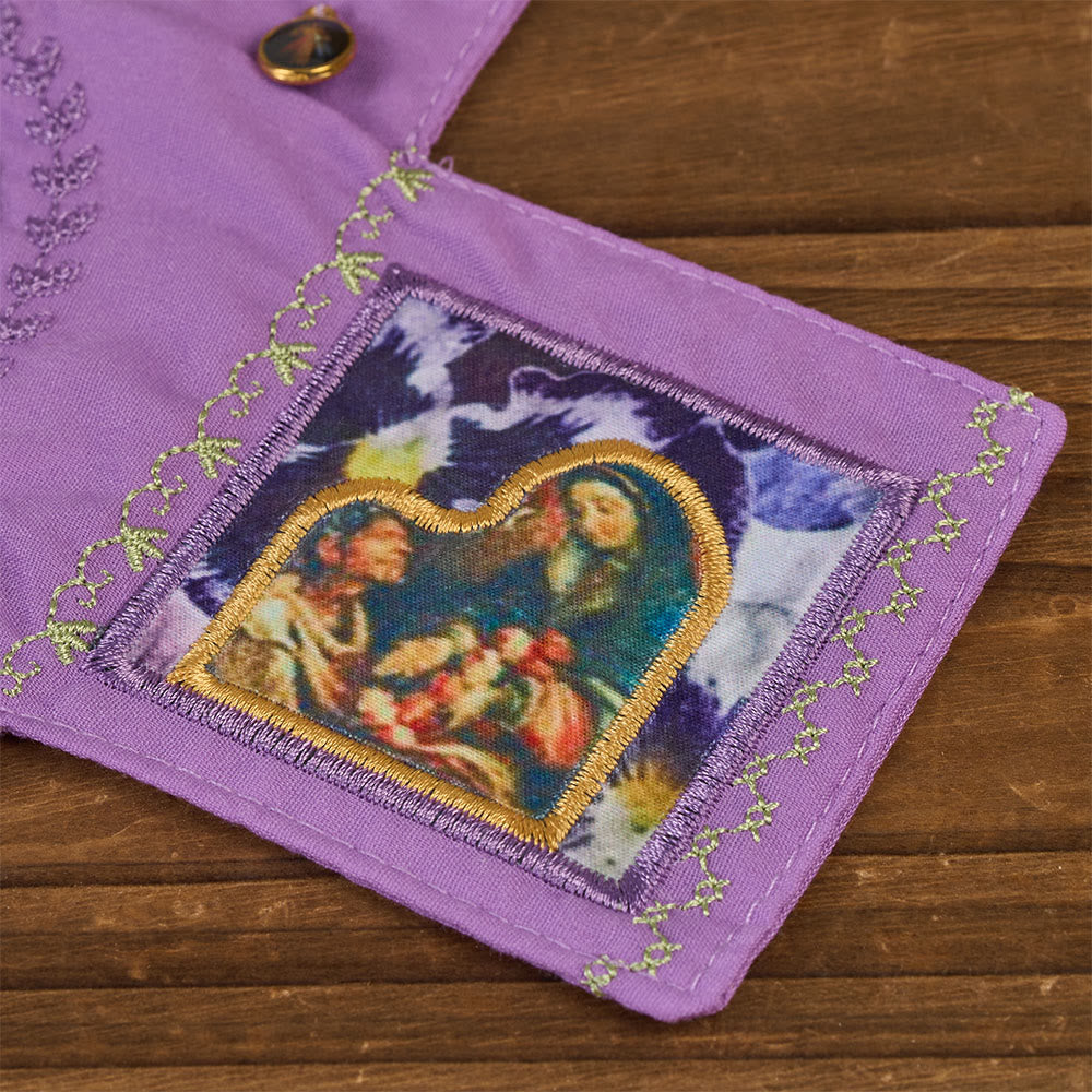 Christianartworkshop 4-farbig bestickter Stofftaschenschrein mit silbernem Kreuz (im Lieferumfang enthalten) - image 24
