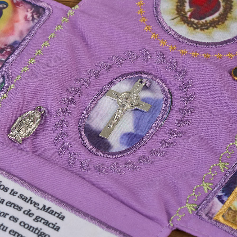 Christianartworkshop 4-farbig bestickter Stofftaschenschrein mit silbernem Kreuz (im Lieferumfang enthalten) - image 23