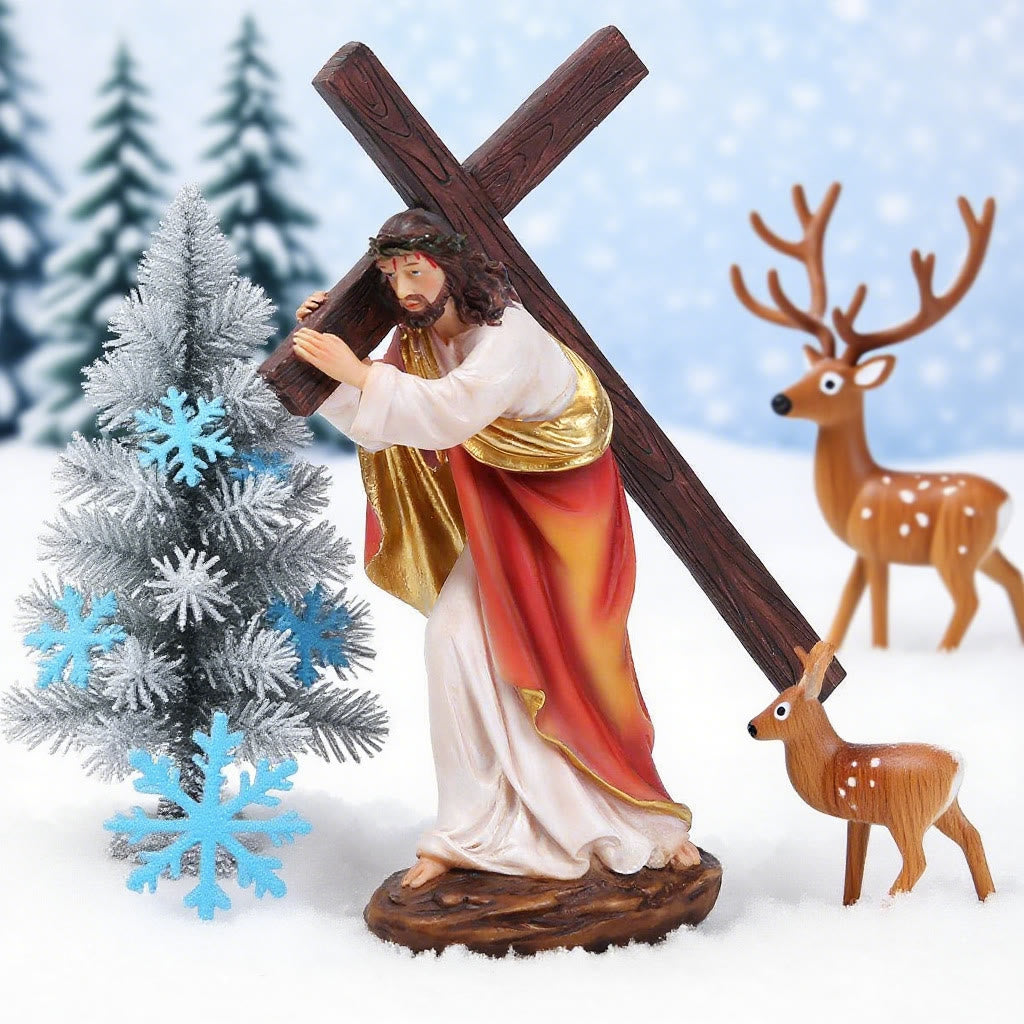 Christianartworkshop Weihnachtsdeko „Jesus trägt Kreuz“ mit Dornenkrone - Jesus mit Kreuz - image 0