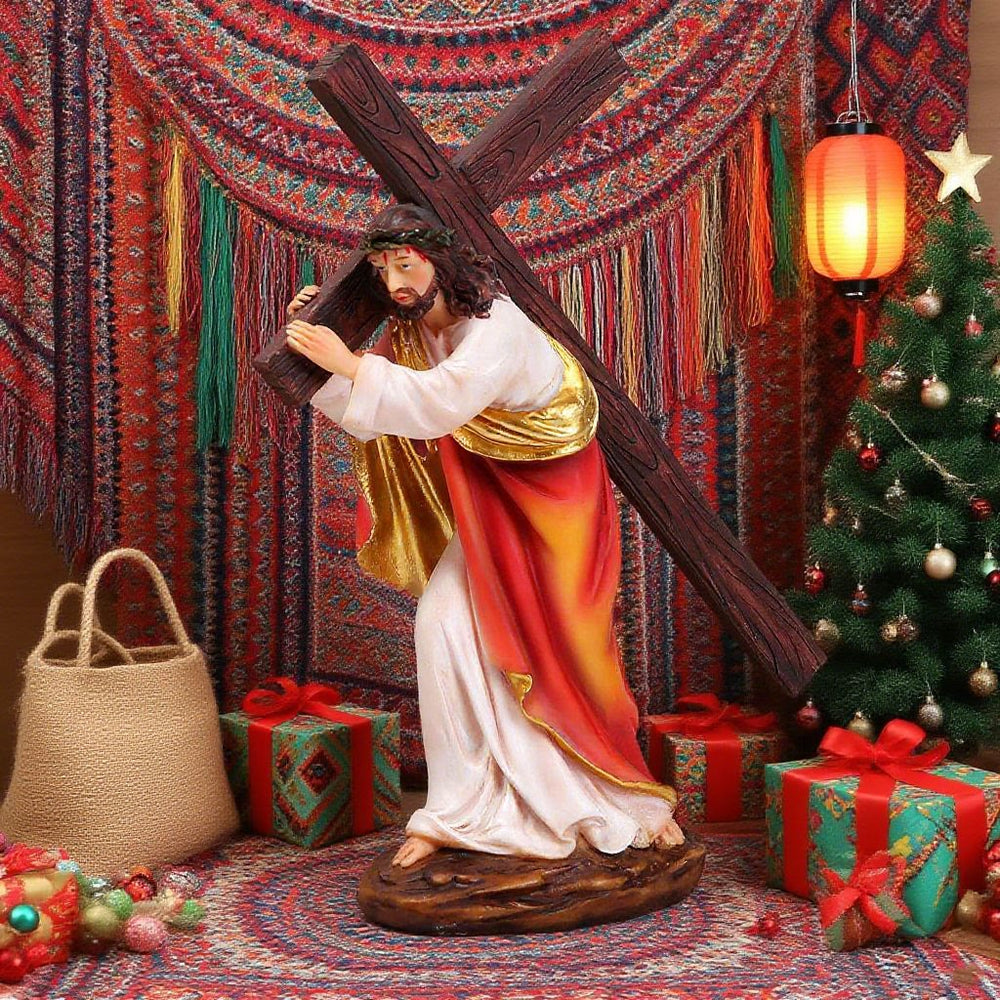 Christianartworkshop Weihnachtsdeko „Jesus trägt Kreuz“ mit Dornenkrone - image 1