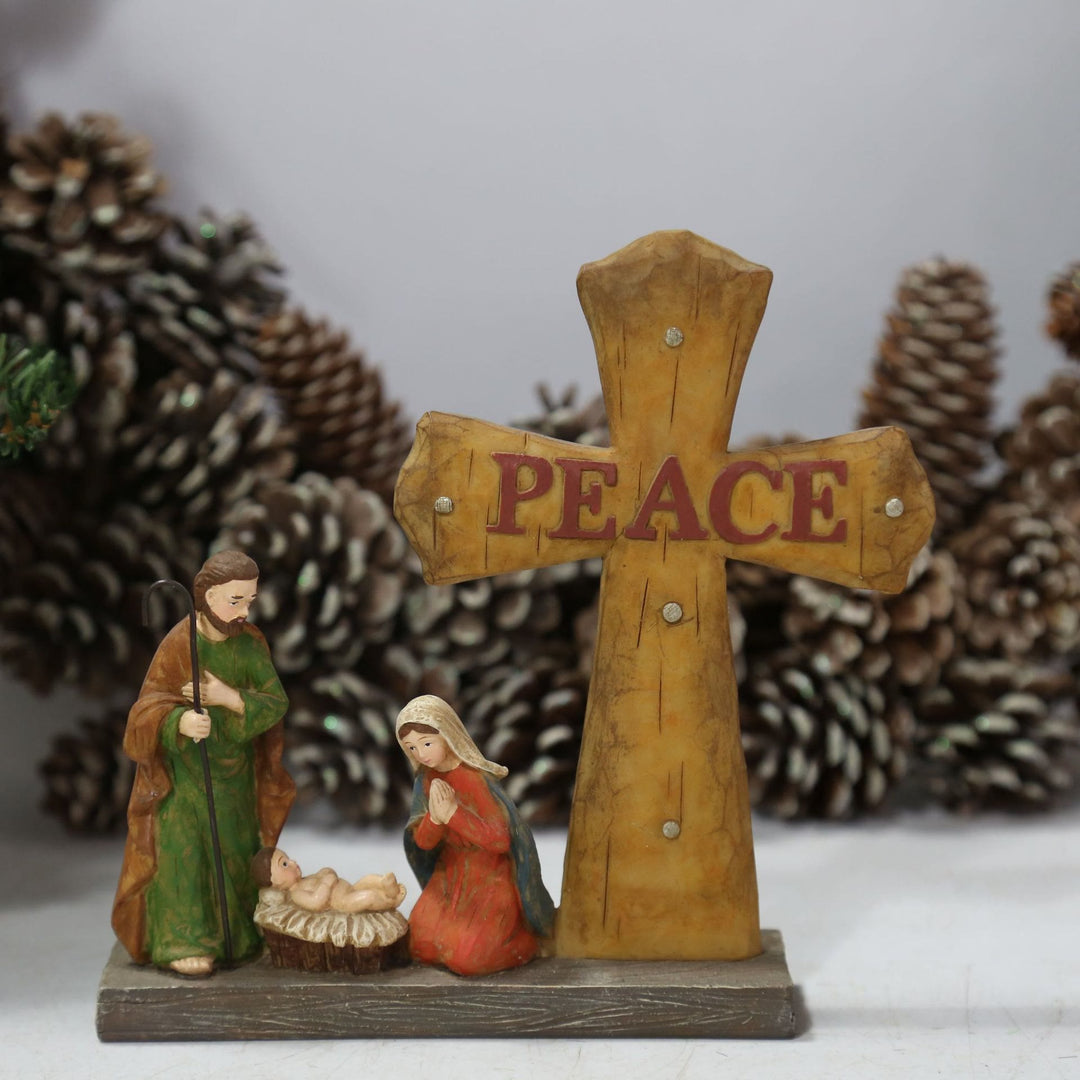 Christianartworkshop Vintage Peace Kreuz Krippe Heilige Familie Figur - Heilige Familie mit Kreuz - image 0