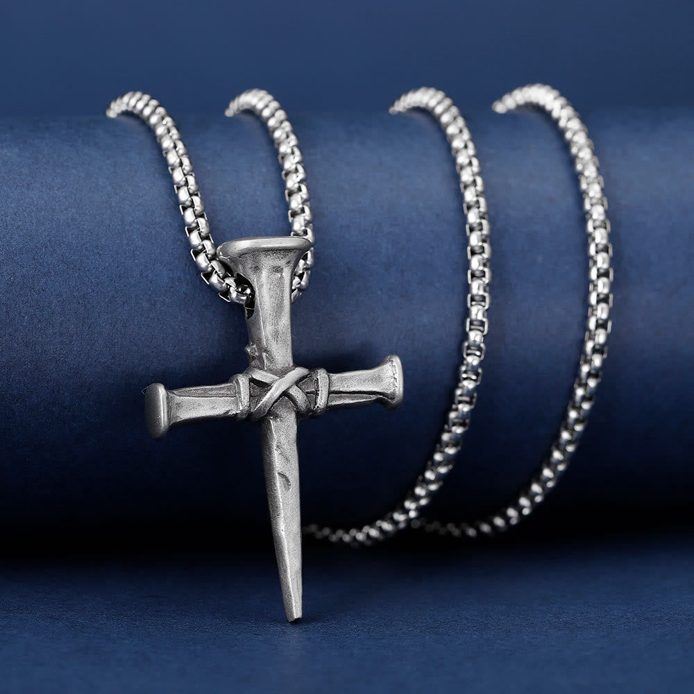 Christianartworkshop Künstlerische Halskette mit Kreuz in Nagelform zum Ausdruck des Glaubens - Nagelkreuz - image 0