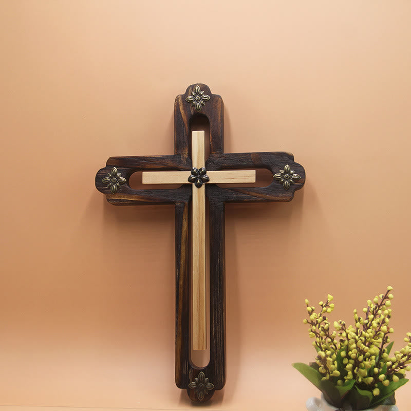Christianartworkshop Everyday Display Doppeltfarbiges Wandornament aus Holzkreuz - Kreuzen - image 0