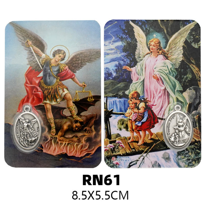 Christianartworkshop Premium Cardstock doppelseitige Heiligenkarten mit Kruzifix und Medaille - G - image 7