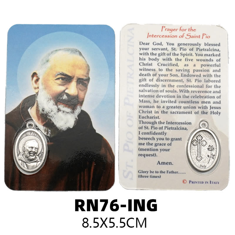Christianartworkshop Premium Cardstock doppelseitige Heiligenkarten mit Kruzifix und Medaille - K - image 11