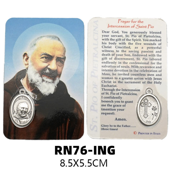 Christianartworkshop Premium Cardstock doppelseitige Heiligenkarten mit Kruzifix und Medaille - K - image 11
