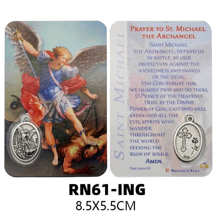 Christianartworkshop Premium Cardstock doppelseitige Heiligenkarten mit Kruzifix und Medaille - J - image 10