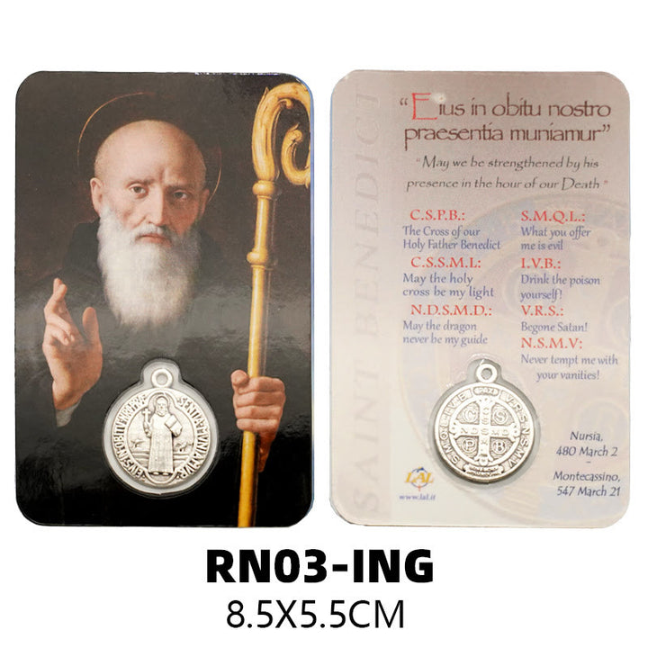 Christianartworkshop Premium Cardstock doppelseitige Heiligenkarten mit Kruzifix und Medaille - B - image 2