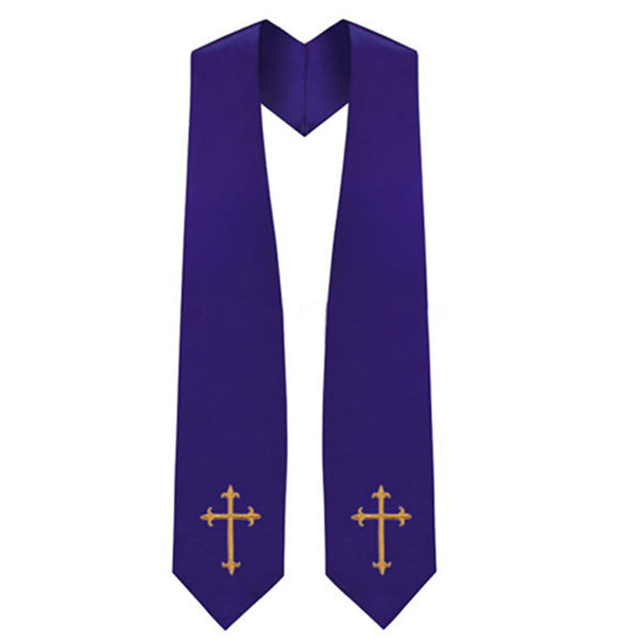 Klassische, mehrfarbige Priesterstola von Christianartworkshop mit Darstellung eines heiligen Kreuzes für den Gottesdienst - Lila - Standard Liturgisch (270 cm Gesamtlänge) - image 7
