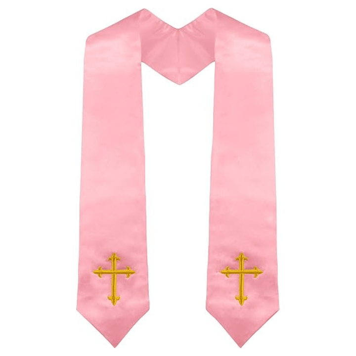Christianartworkshop Klassische mehrfarbige Stola für Geistliche mit Heiligenkreuz-Details für den Gottesdienst - Rosa - image 11