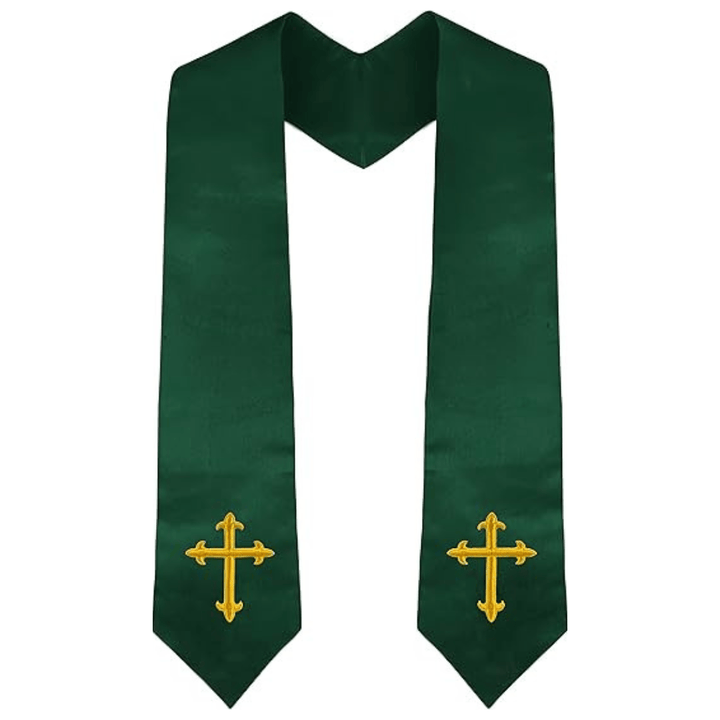 Christianartworkshop Klassische mehrfarbige Stola für Geistliche mit Heiligenkreuz-Details für den Gottesdienst - Grün - image 12