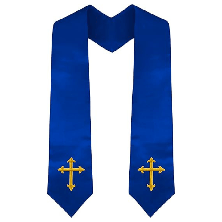 Christianartworkshop Klassische mehrfarbige Stola für Geistliche mit Heiligenkreuz-Details für den Gottesdienst - Königsblau - image 9