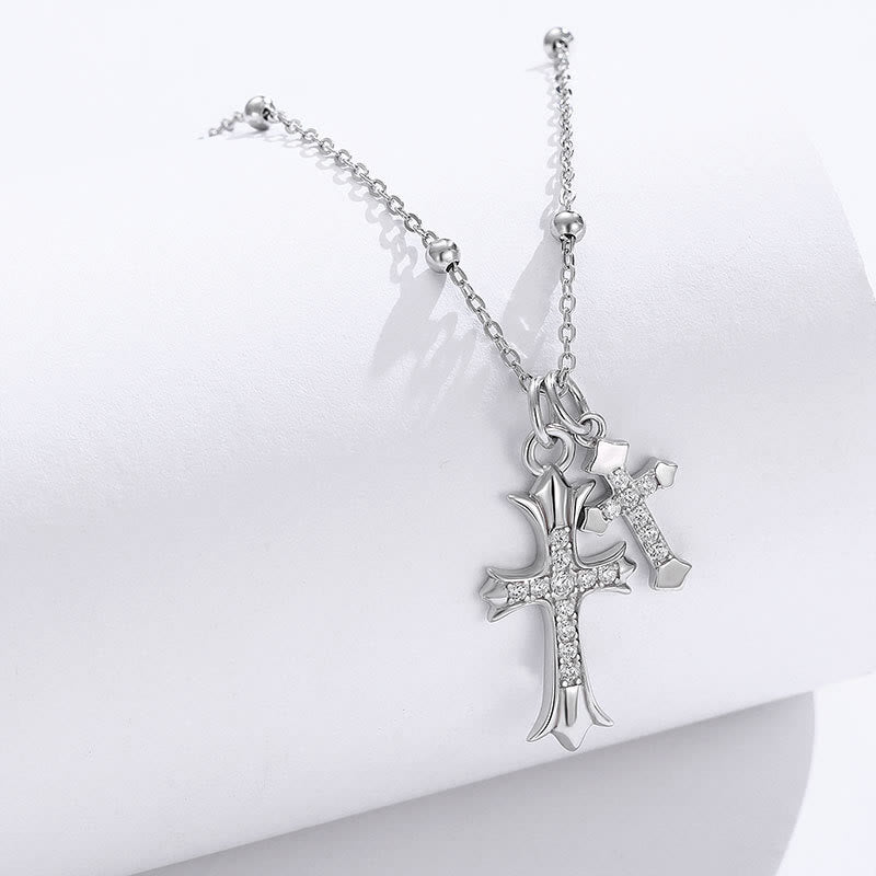 Christianartworkshop Halskette mit Doppelkreuz aus 925er Silber: Glaube – inspiriertes Funkeln - image 3