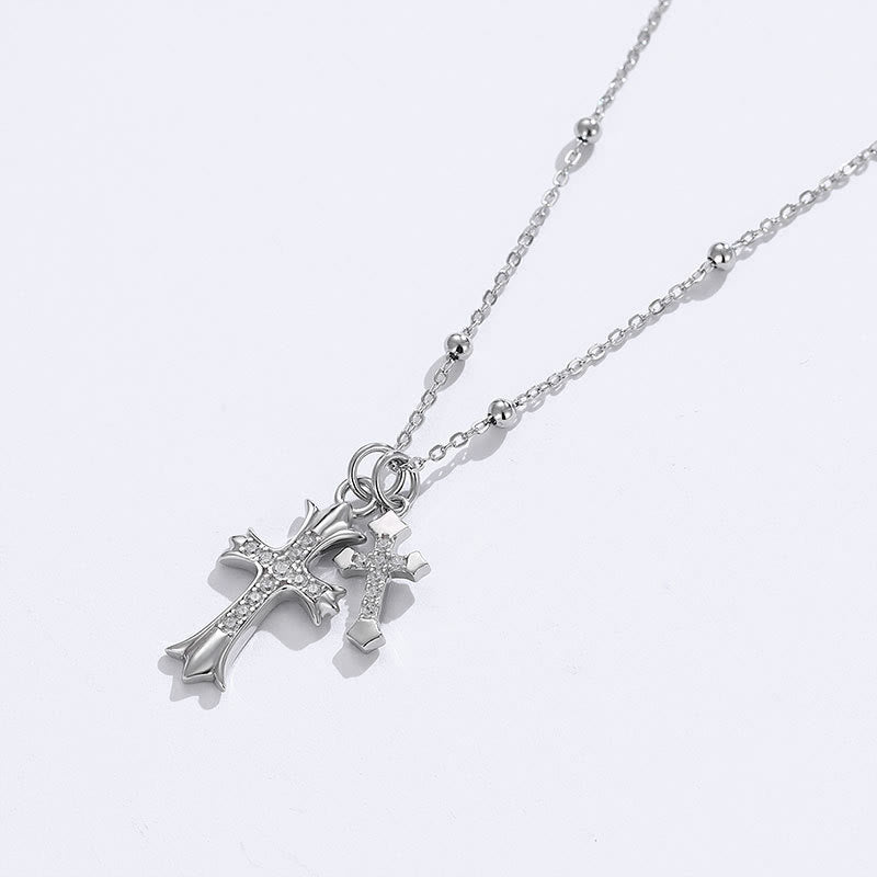 Christianartworkshop Halskette mit Doppelkreuz aus 925er Silber: Glaube – inspiriertes Funkeln - image 2