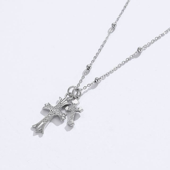 Christianartworkshop Halskette mit Doppelkreuz aus 925er Silber: Glaube – inspiriertes Funkeln - image 2