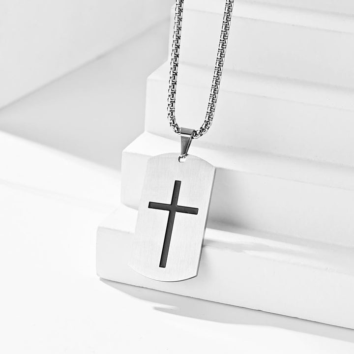 Christianartworkshop Edelstahlkreuz & Joshua 1:9 Doppelseitige Halskette für Mut - image 6