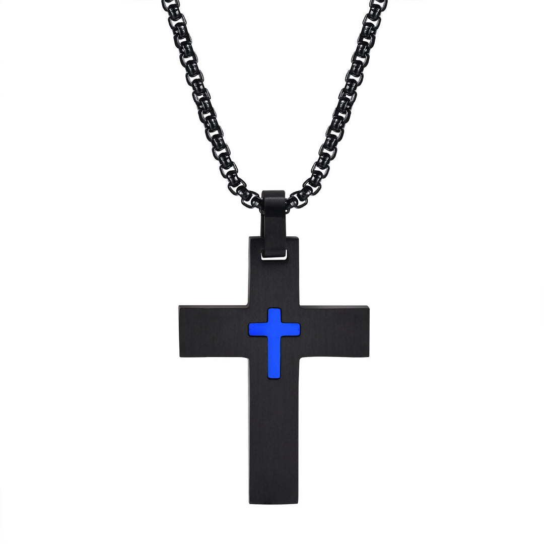 Christianartworkshop Zweifarbige Kreuzkette aus Edelstahl: Glaube trifft auf stilvollen Kontrast - image 2