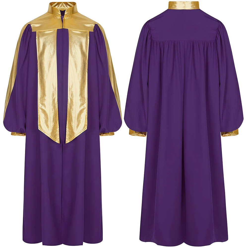 Christianartworkshop Goldverzierte Priesterrobe: 7 Farben für liturgische Eleganz - Lila - 2XL - image 11