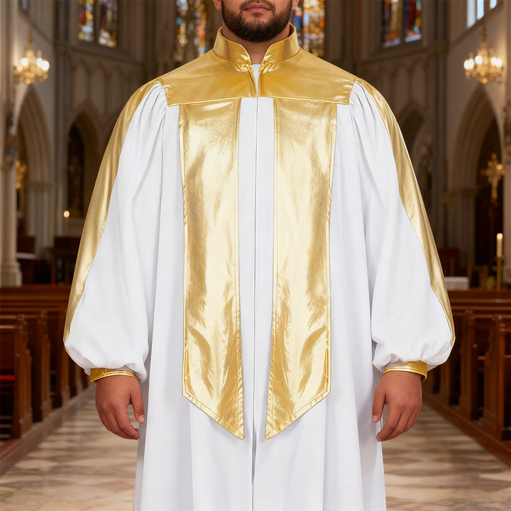 Christianartworkshop Goldverzierte Priesterrobe: 7 Farben für liturgische Eleganz - Weiß - 2XL - image 9