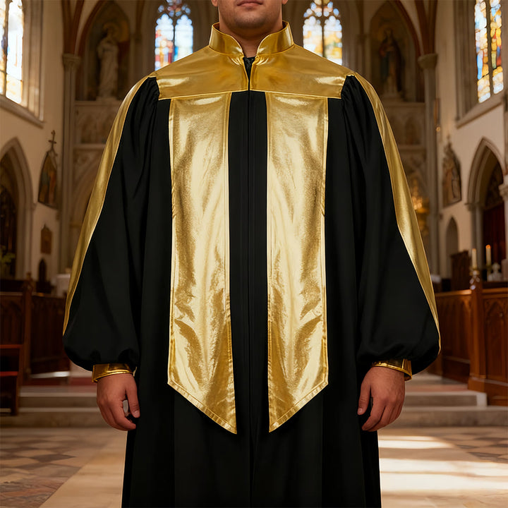 Christianartworkshop Goldverzierte Priesterrobe: 7 Farben für liturgische Eleganz - Schwarz - 2XL - image 11