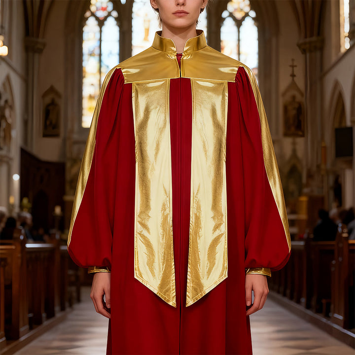 Christianartworkshop Goldverzierte Priesterrobe: 7 Farben für liturgische Eleganz - Wein - 2XL - image 7