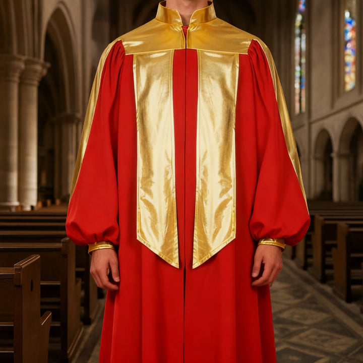 Christianartworkshop Goldverzierte Priesterrobe: 7 Farben für liturgische Eleganz - Rot - 2XL - image 5