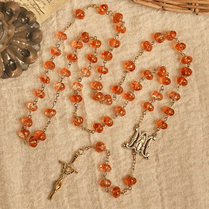 Christianartworkshop Kürbisförmiger Perlen-Rosenkranz, Armband - image 6