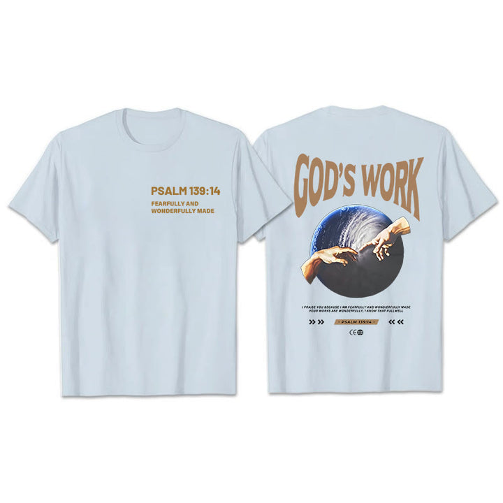 Christianartworkshop Gottes Werk. Psalm 139,14 Unisex-Baumwoll-T-Shirt - Blau - 2XL - image 6