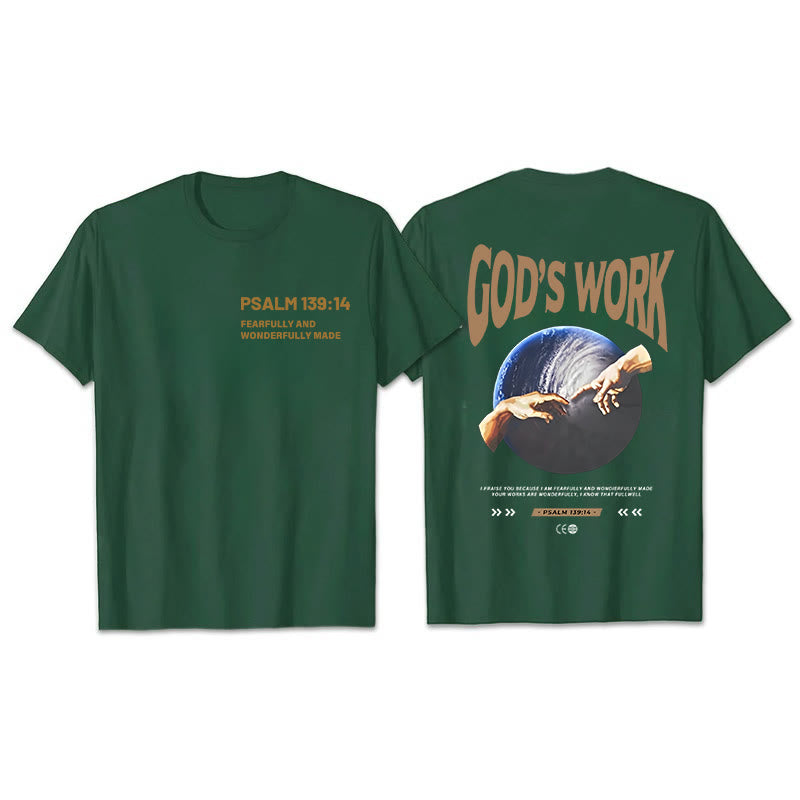 Christianartworkshop Gottes Werk.Psalm 139:14 Unisex Baumwoll-T-Shirt - Dunkelgrün - 2XL - image 9