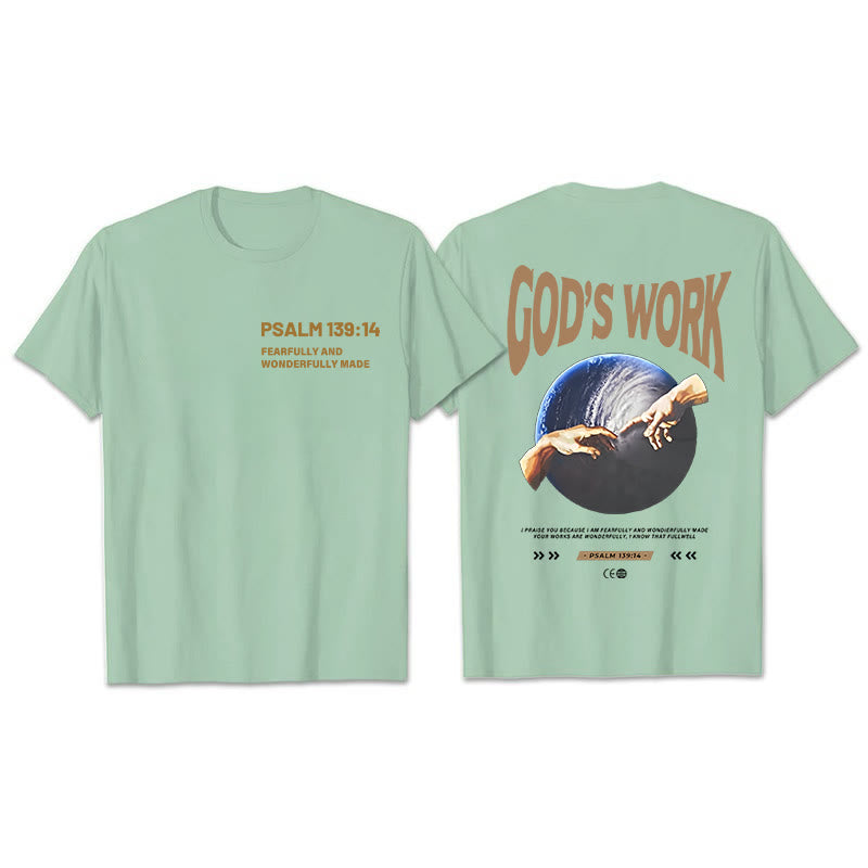 Christianartworkshop Gottes Werk. Psalm 139,14 Unisex-Baumwoll-T-Shirt - Grün - 2XL - image 7