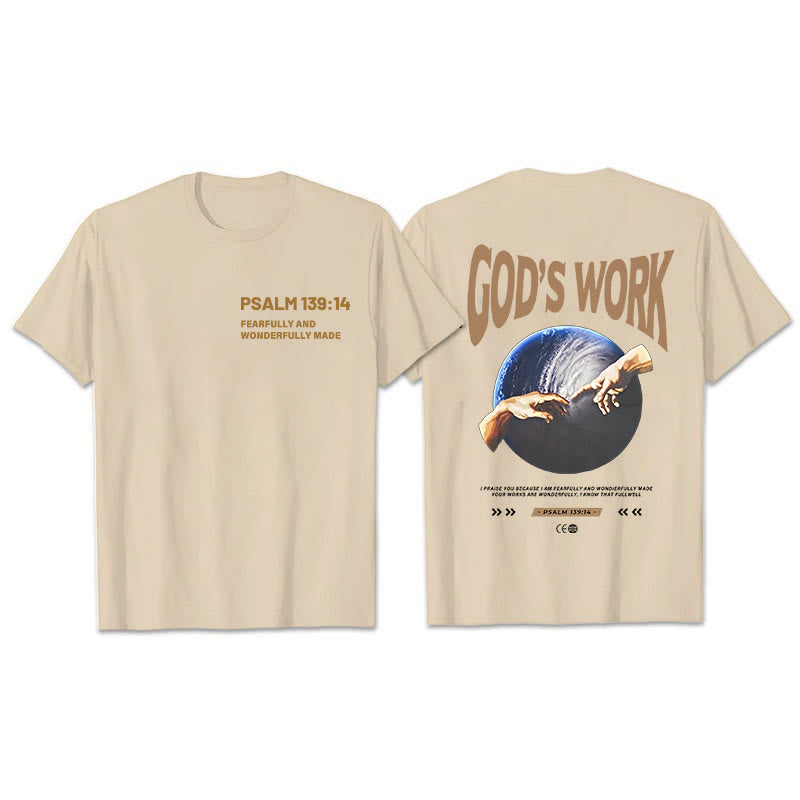 Christianartworkshop Gottes Werk.Psalm 139:14 Unisex Baumwoll-T-Shirt - Aprikose - 2XL - image 4