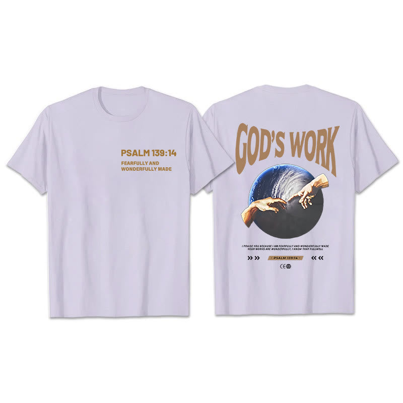 Christianartworkshop Gottes Werk. Psalm 139,14 Unisex-Baumwoll-T-Shirt - Lila - 2XL - image 5
