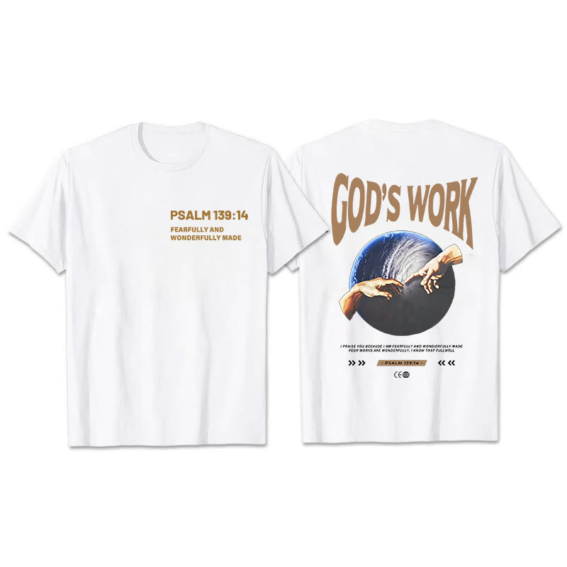 Christianartworkshop Gottes Werk.Psalm 139:14 Unisex Baumwoll-T-Shirt - Weiß - 2XL - image 2
