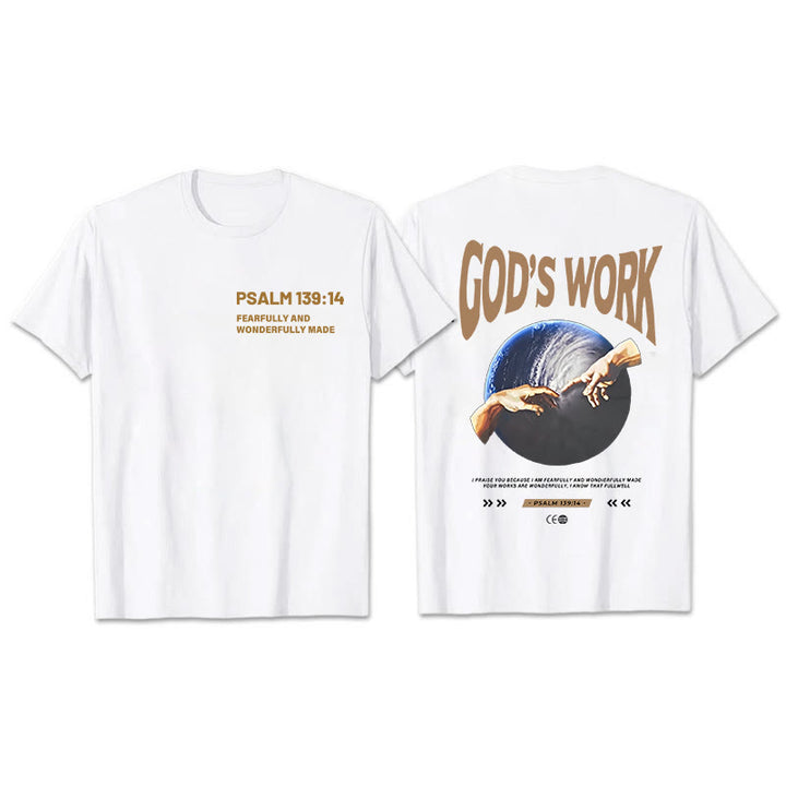Christianartworkshop Gottes Werk. Psalm 139,14 Unisex-Baumwoll-T-Shirt - Weiß - 2XL - image 1
