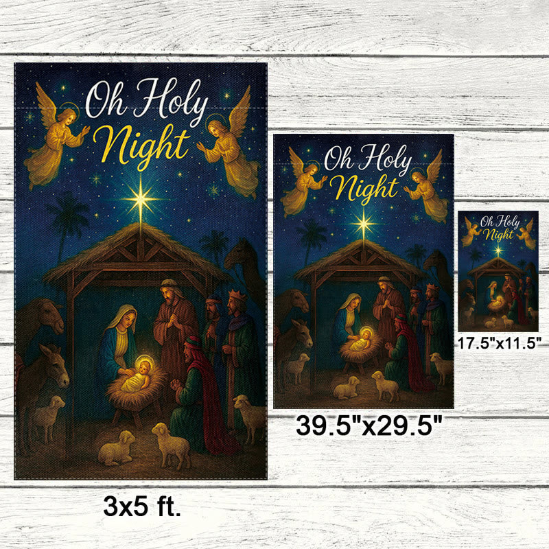 Christianartworkshop Oh Holy Night Krippen-Gartenflagge mit Engeln und Stern: Weihnachts-Glaubensdekor - image 6