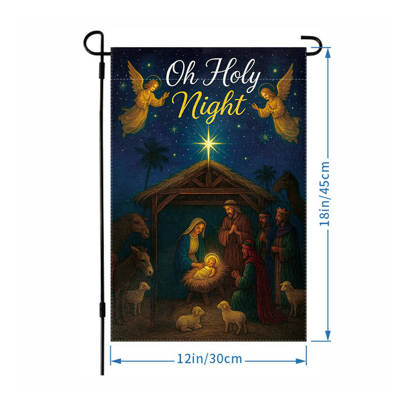 Christianartworkshop Oh Holy Night Krippen-Gartenflagge mit Engeln und Stern: Weihnachts-Glaubensdekor - image 5