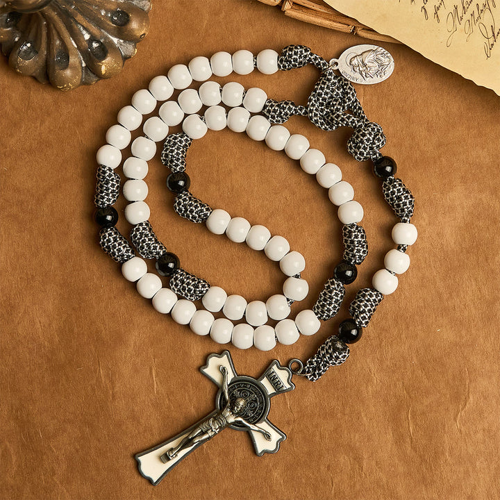 Christianartworkshop Rosenkranz aus Nylonschnur mit festem Knoten und St.-Antonius-Medaille: Verlorene Hoffnung wiederherstellen - image 3