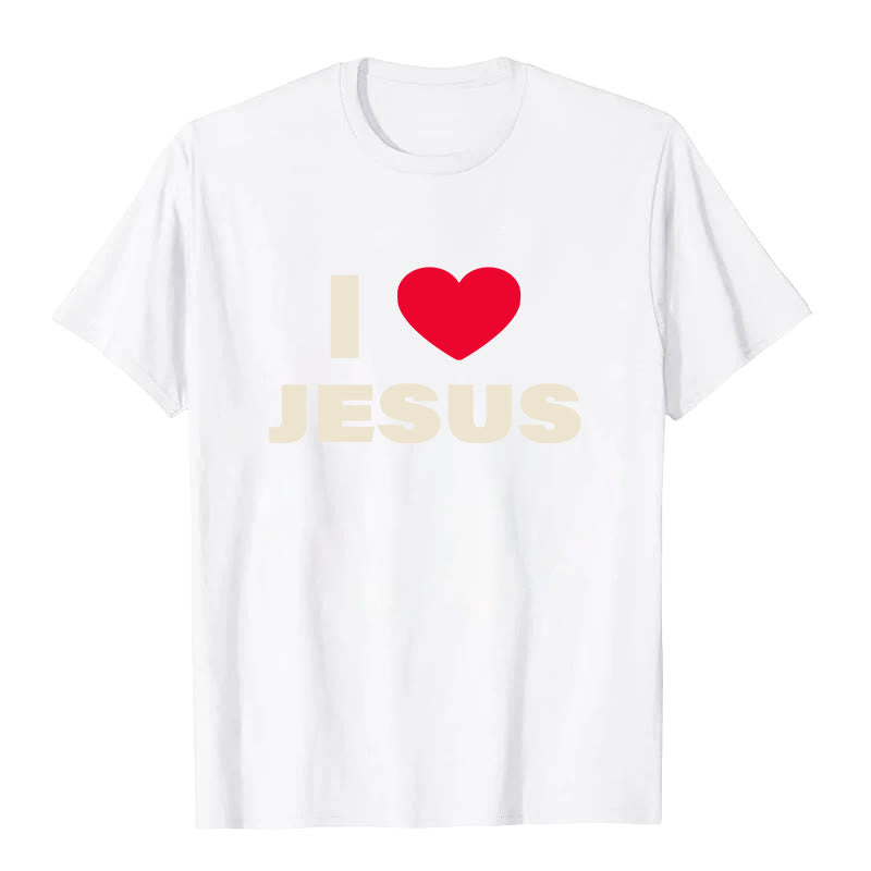 Christianartworkshop Unisex-T-Shirt „Ich liebe Jesus“ - Weiß - 2XL - image 1