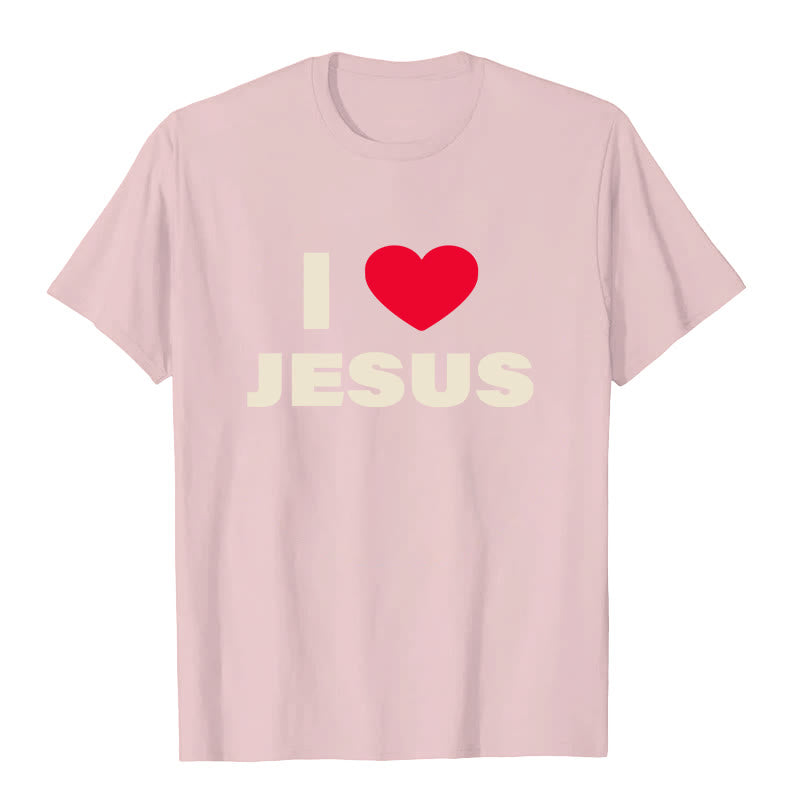 Christianartworkshop Ich liebe Jesus Unisex-T-Shirt - Rosa - 2XL - image 5