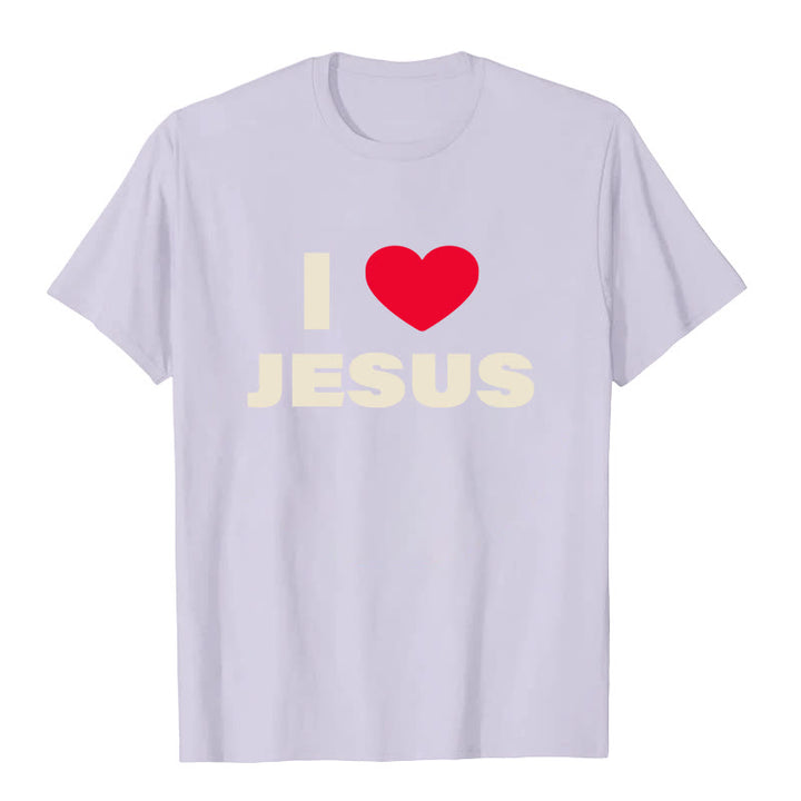 Christianartworkshop Ich liebe Jesus Unisex-T-Shirt - Lila - 2XL - image 6
