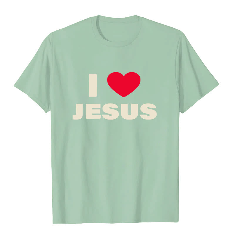 Christianartworkshop Unisex-T-Shirt „Ich liebe Jesus“ - Grasgrün - 2XL - image 7