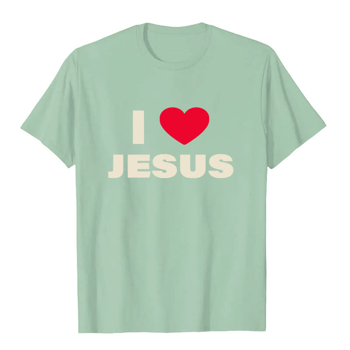 Christianartworkshop Unisex-T-Shirt „Ich liebe Jesus“ - Grasgrün - 2XL - image 7