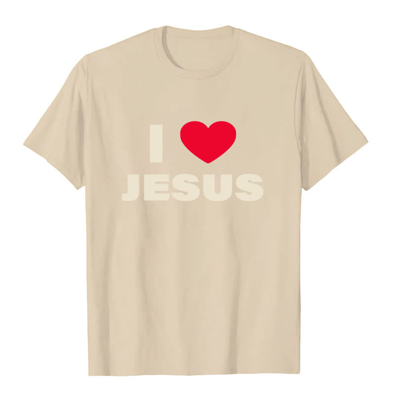 Christianartworkshop Ich liebe Jesus Unisex-T-Shirt - Beige - 2XL - image 2