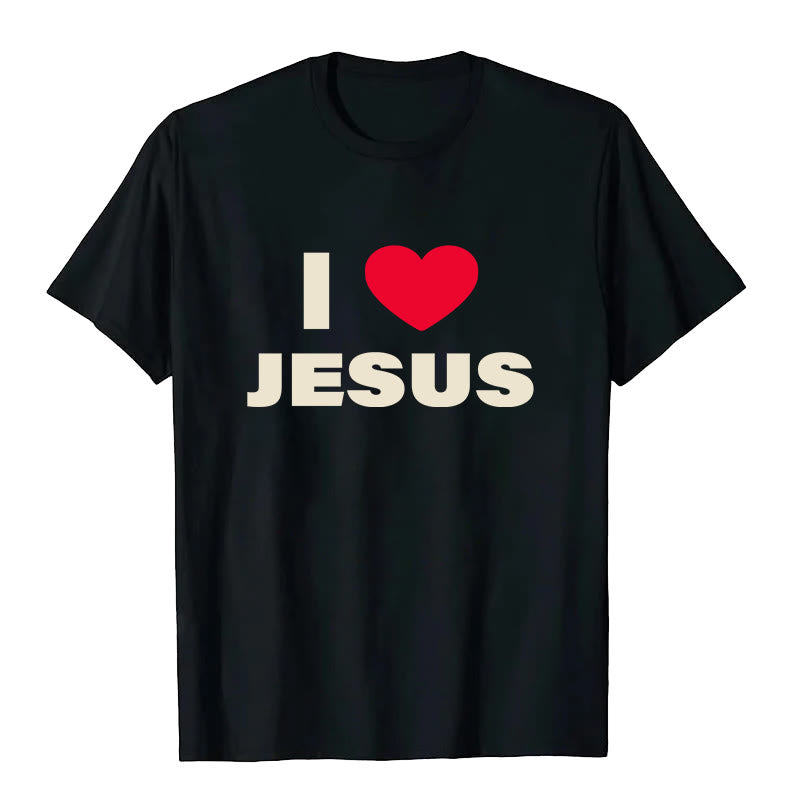 Christianartworkshop Unisex-T-Shirt „Ich liebe Jesus“ - Schwarz - 2XL - image 0