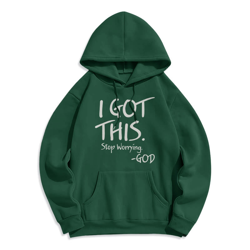 Christianartworkshop I GOT THIS – GOD Inspirierender Glaube, Polyester-Kapuzenpullover mit Fleecefutter - Grün - 2XL - image 8